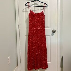 Zara red sequin maxi dress - slinky, sexy, gorgeous